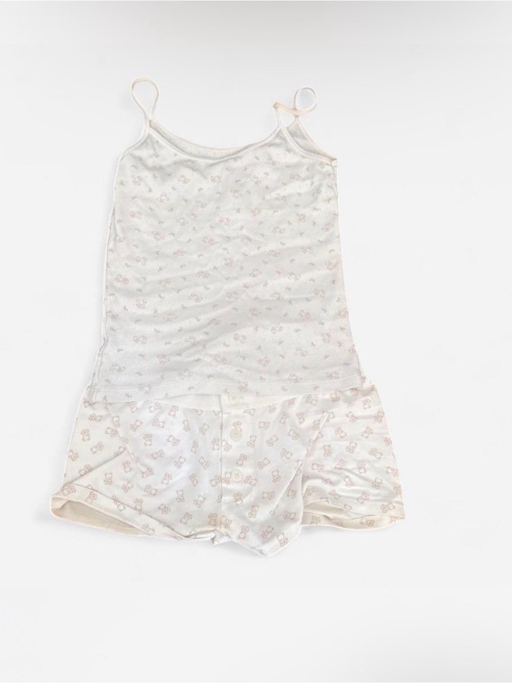 Brandy Melville Cream Floral Cami & Shorts Sleep Set